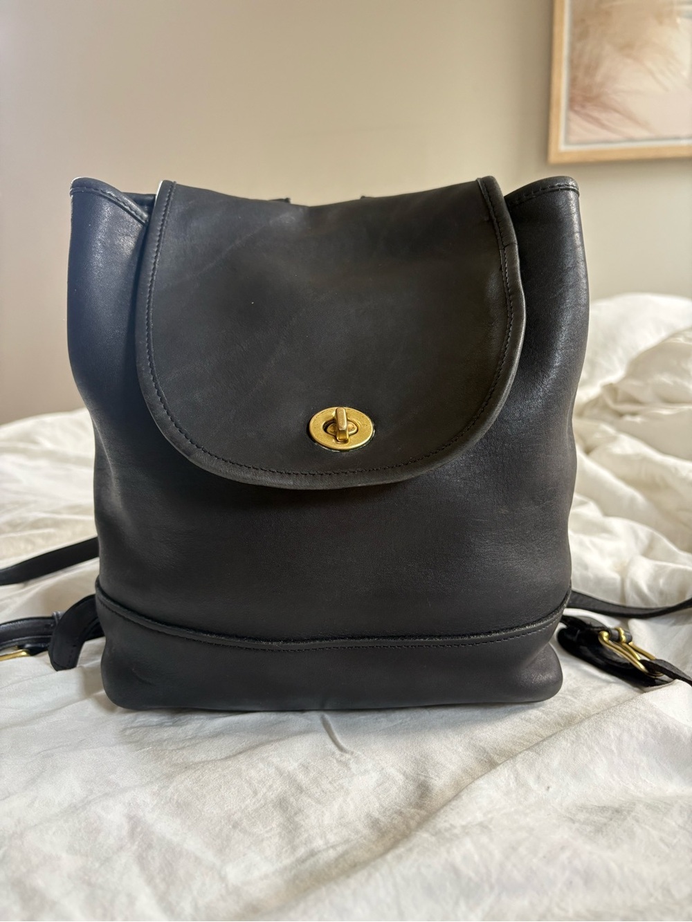 Vintage 1998 Coach Black Leather Backpack “ Day pack “ style #9791
